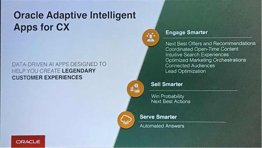 Oracle Adaptive Intelligent Apps for CX - Oracle OpenWorld 2018