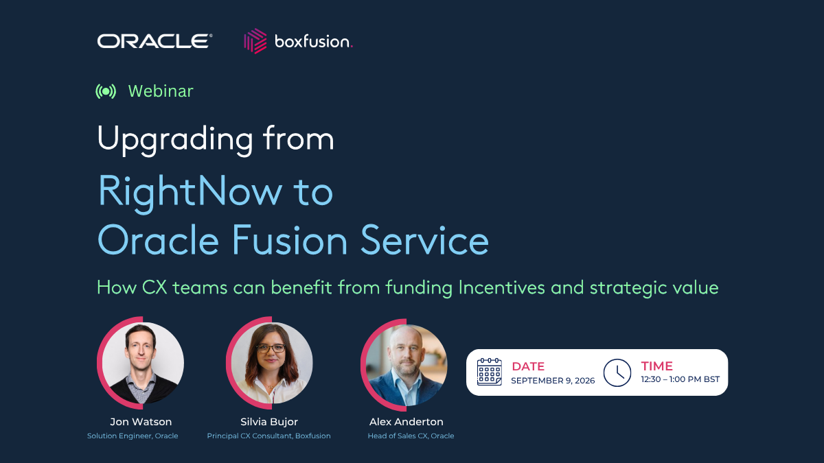 Webinar Oracle Service Right Now Migration to Fusion Service Upgrade