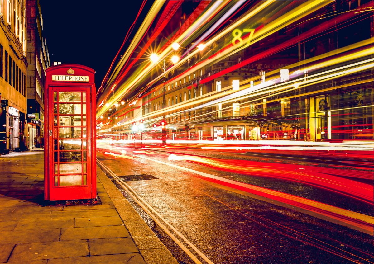 London Telephone Booth Long Exposure Lights 6618
