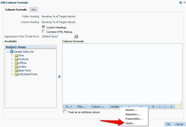 Fig 9. Adding or Referencing a Global Variable