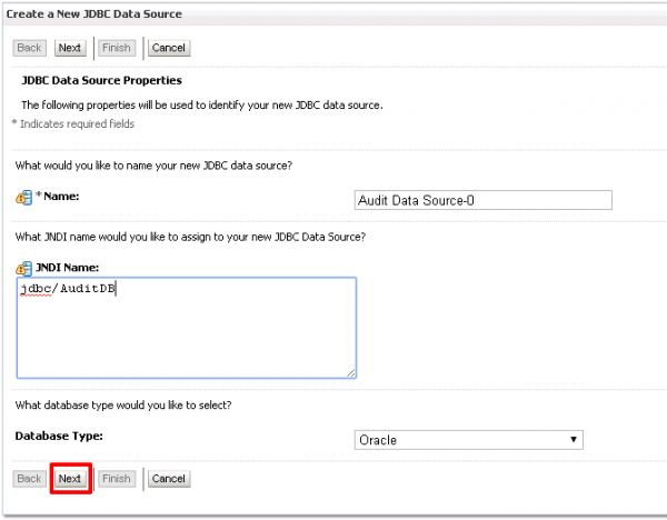 Fig 4 - Specifying the basic database details