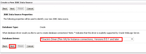 Fig 5 - Setting the database driver