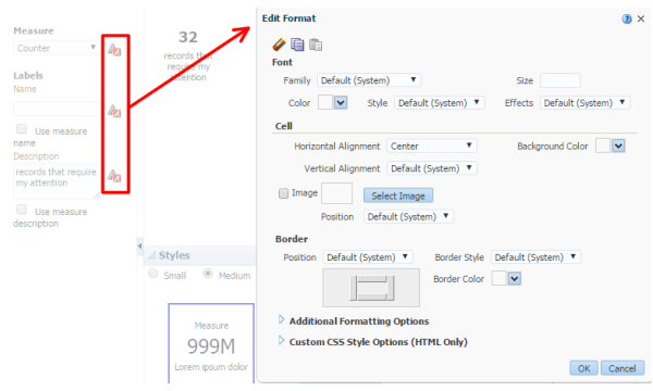 Figure 15 - Formatting the tiles